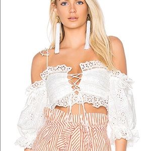 For Love & Lemons Anabelle Eyelet Crop